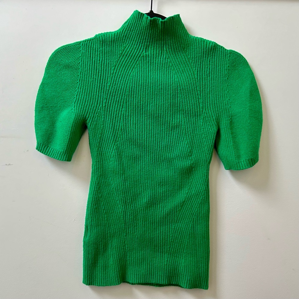 Anthropologie Maeve knit puff sleeve top